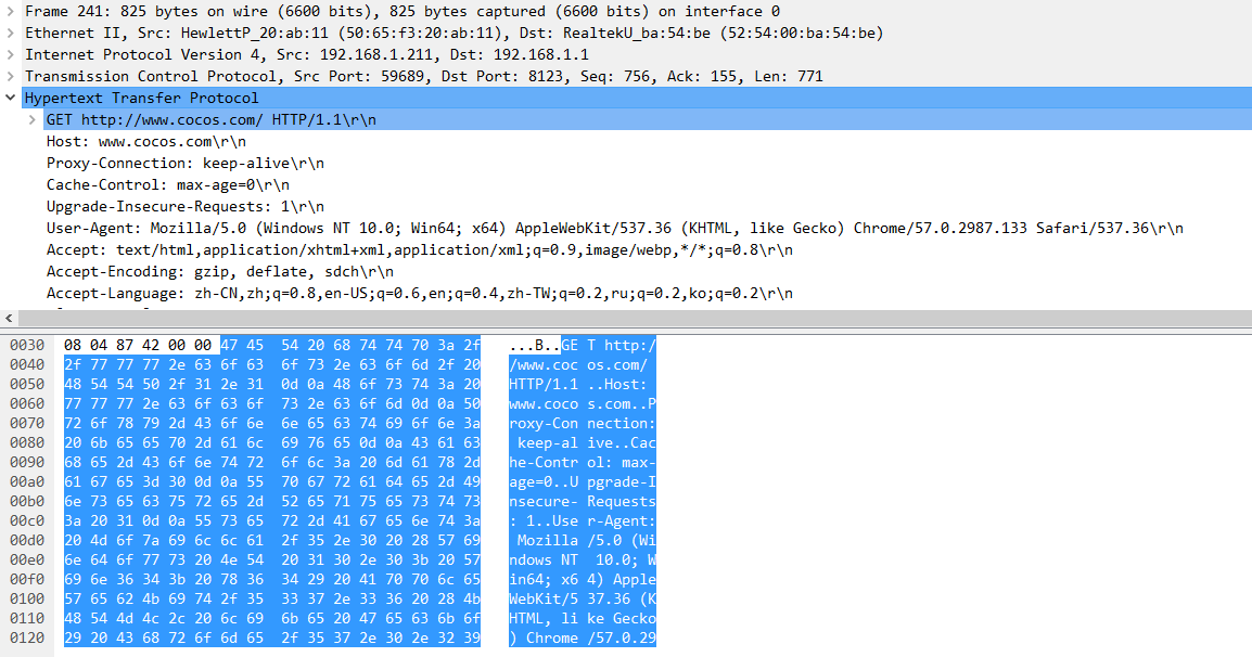 WireShark抓包Chrome