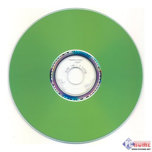 五彩光雕CD-R中的一种，可以看见中间的定位条码